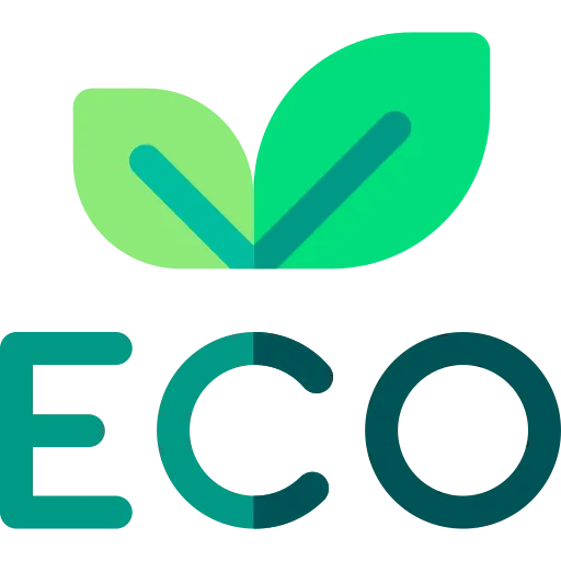 Green ECO icon with stylized leaves.